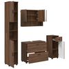vidaXL Conjunto de M&oacute;veis para Banheiro 4 pcs Carvalho Marrom