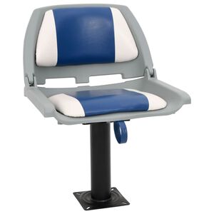 vidaXL 2 pcs conjunto assento barco dobr&aacute;vel 48x51x41 cm azul e branco