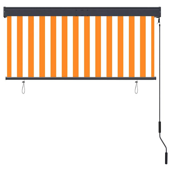 vidaXL Estore de rolo para exterior 140x250 cm branco e laranja