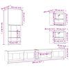 vidaXL 5pcs m&oacute;veis parede p/ TV c/ LEDs deriv. madeira carvalho fumado
