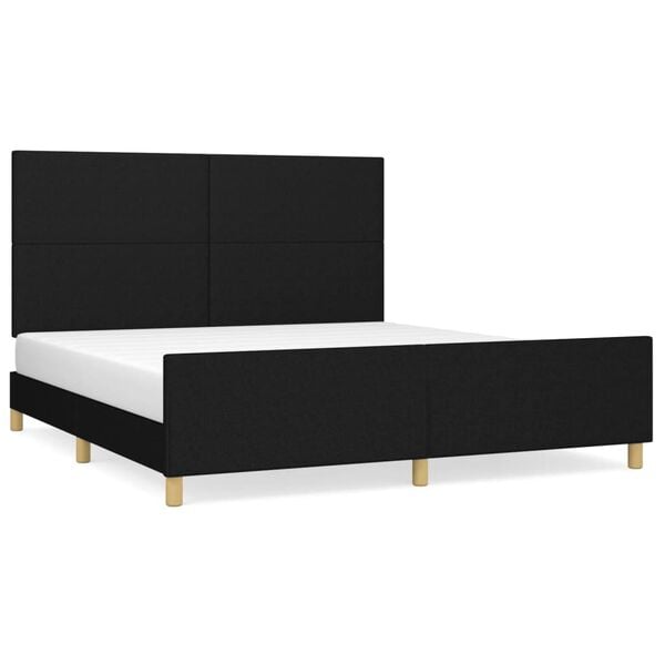 vidaXL Estrutura de cama sem colch&atilde;o 160x200 cm tecido preto