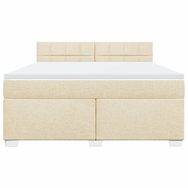 vidaXL Cama com molas/colch&atilde;o 180x200 cm tecido cor creme