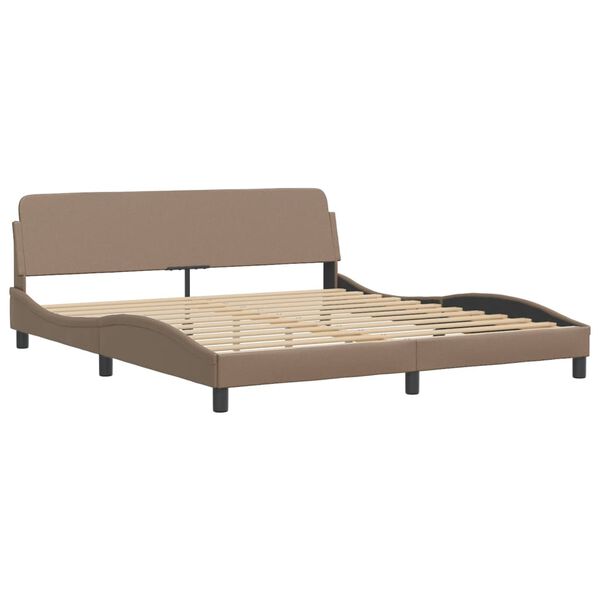 vidaXL Cama Viana com colch&atilde;o 180x200 cm couro artificial cappuccino