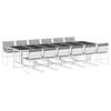 vidaXL 13 pcs conj. de jantar p/ jardim c/ almofad&otilde;es textilene branco