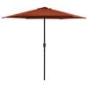 vidaXL Guarda-sol de jardim c/ poste de alum&iacute;nio 270x246 cm terracota