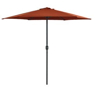 vidaXL Guarda-sol de jardim c/ poste de alum&iacute;nio 270x246 cm terracota