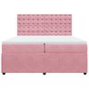 vidaXL Cama com molas/colch&atilde;o 200x200 cm veludo rosa