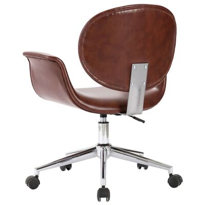 vidaXL Cadeira de escritório giratória couro artificial castanho