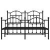 vidaXL Estrutura de cama com cabeceira e p&eacute;s 140x200 cm metal preto