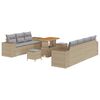 vidaXL Conjunto de Sof&aacute; de Jardim 10 unid. Bege vime PE