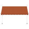 vidaXL Toldo retr&aacute;til manual 400 cm laranja e castanho