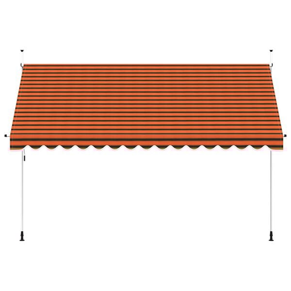 vidaXL Toldo retr&aacute;til manual 400 cm laranja e castanho