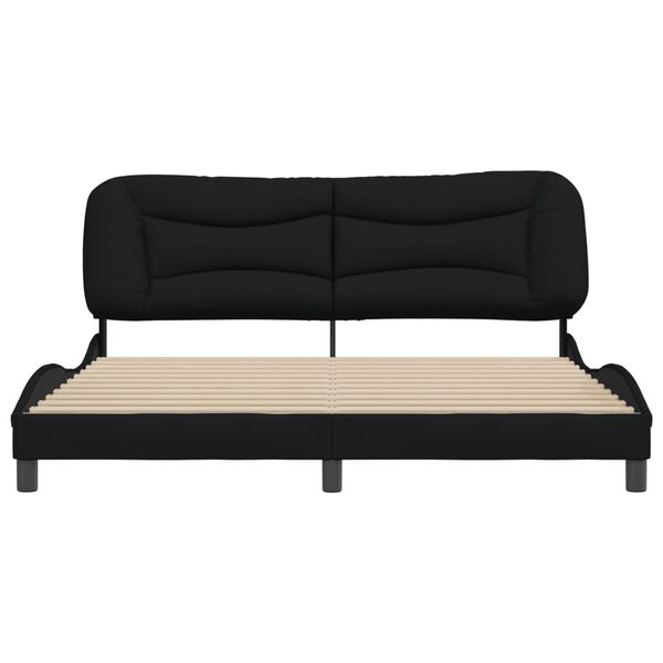 vidaXL Estrutura de cama sem colchão Hvar 180x200 cm tecido preto