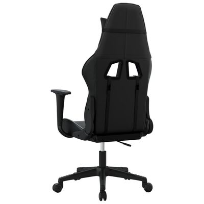 vidaXL Cadeira gaming de massagens couro artificial preto
