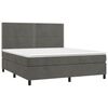 vidaXL Cama box spring c/ colch&atilde;o/LED 180x200cm veludo cinzento-escuro