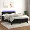 vidaXL Cama box spring c/ colch&atilde;o/LED 140x190 cm veludo preto