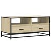 vidaXL Mesa de centro 100x50x45cm deriv. madeira/metal carvalho sonoma