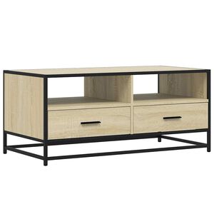 vidaXL Mesa de centro 100x50x45cm deriv. madeira/metal carvalho sonoma