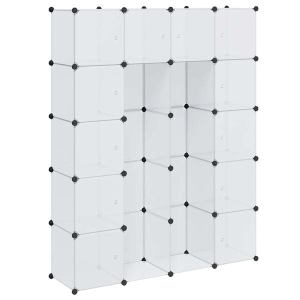 vidaXL Arm&aacute;rio pl&aacute;stico modular 14 gavetas 37x146x180,5cm branco