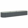 vidaXL Canteiro elevado de jardim a&ccedil;o galvanizado 320x80x44cm cinzento