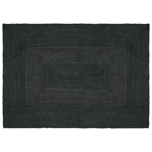 vidaXL Tapete de &Aacute;rea Cinzento-Escuro 120 x 170 cm Juta