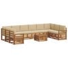 vidaXL Conjunto de Sof&aacute;s para Exterior 11 unid. Natural e Bege