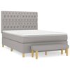 vidaXL Cama com molas/colch&atilde;o 140x190 cm tecido cinzento-claro