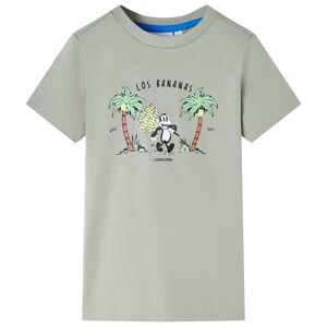 T-shirt infantil caqui-claro 140