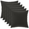 vidaXL Almofada com travesseiro HEERLEN 6 unid. Preto Poli&eacute;ster