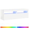 vidaXL M&oacute;vel de TV com luzes LED 120x35x40 cm branco brilhante