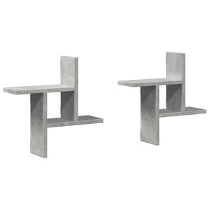 vidaXL Prateleiras de parede 2 pcs derivados de madeira cinza cimento
