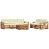 vidaXL Conjunto de Sof&aacute;s para Exterior 6 pcs Natural e Creme