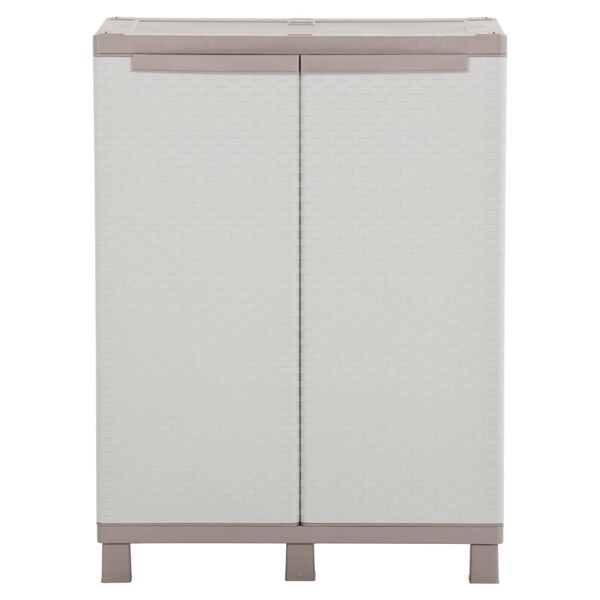 vidaXL Arm&aacute;rio arruma&ccedil;&atilde;o c/ 2 portas 68x37,5x91,5cm cinza-claro e bege