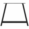 vidaXL Pés para mesa de jantar em formato A, 2 peças, preto, 100x(72-73) cm, aço