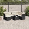 vidaXL 8 pcs conjunto sof&aacute;s de jardim com almofad&otilde;es vime PE preto