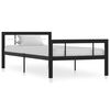 vidaXL Estrutura de cama 100x200 cm metal preto e branco