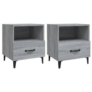 vidaXL Mesa de cabeceira 2 pcs derivados de madeira cinzento sonoma