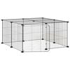 vidaXL Gaiola p/ animais de 12 pain&eacute;is c/porta 70x70x35 cm a&ccedil;o preto
