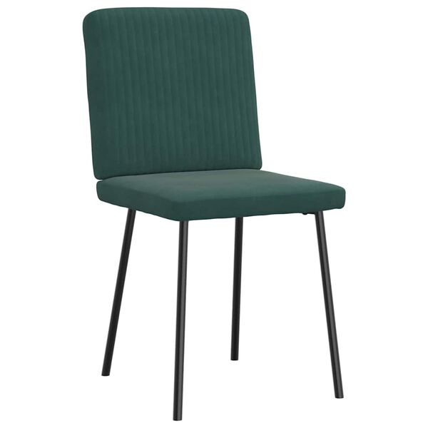 vidaXL Cadeiras de jantar 2 pcs veludo verde-escuro