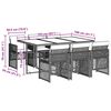 vidaXL 7 pcs conjunto de jantar p/ jardim c/ almofad&otilde;es vime PE cinza