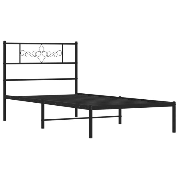 vidaXL Estrutura de cama com cabeceira 80x200 cm metal preto