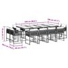 vidaXL 13 pcs conjunto de jantar p/ jardim com almofad&otilde;es vime PE bege