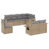 vidaXL 8 pcs conjunto de sof&aacute;s p/ jardim com almofad&otilde;es vime PE bege