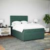 vidaXL Cama com molas/colch&atilde;o 140x200 cm veludo verde-escuro