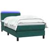 vidaXL Cama box spring c/ colch&atilde;o e LED verde-escuro 80x220 cm veludo