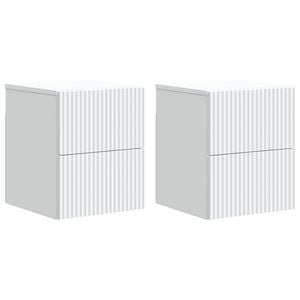 vidaXL Gabinete de Canto Montado na Parede com gaveta 2 pcs Branco