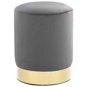 vidaXL Banco 28 x 36 cm veludo cinzento-escuro e dourado