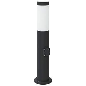 vidaXL Lumin&aacute;ria de poste com tomada, 50 cm, a&ccedil;o inoxid&aacute;vel, IP44