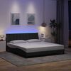 vidaXL Estrutura de cama sem colch&atilde;o Hanko 180x200 cm tecido cinzento-escuro