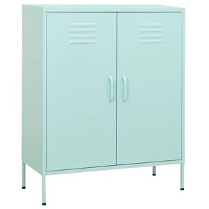 vidaXL Arm&aacute;rio de arruma&ccedil;&atilde;o a&ccedil;o 80x35x101,5 cm verde-hortel&atilde;